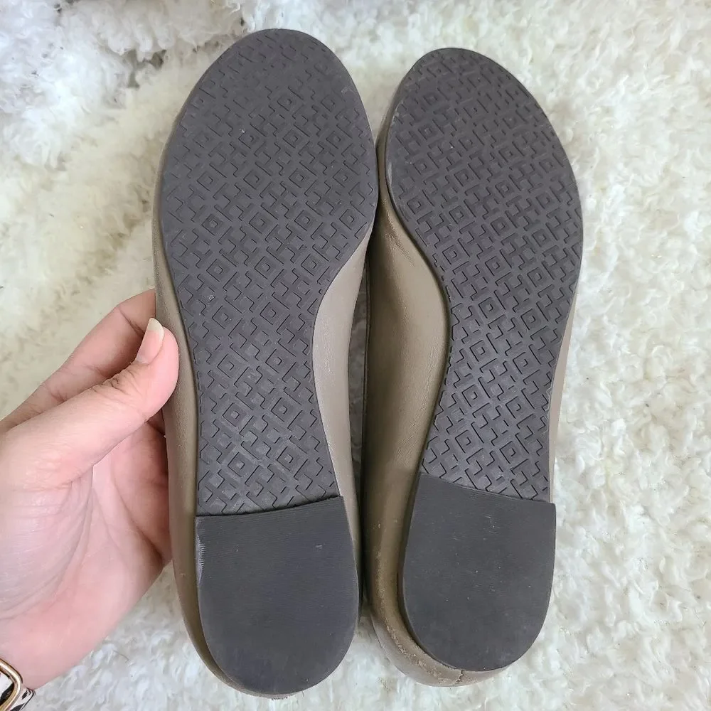 Tory Burch Lowell‎ Logo Leather Ballet Flats sz 7